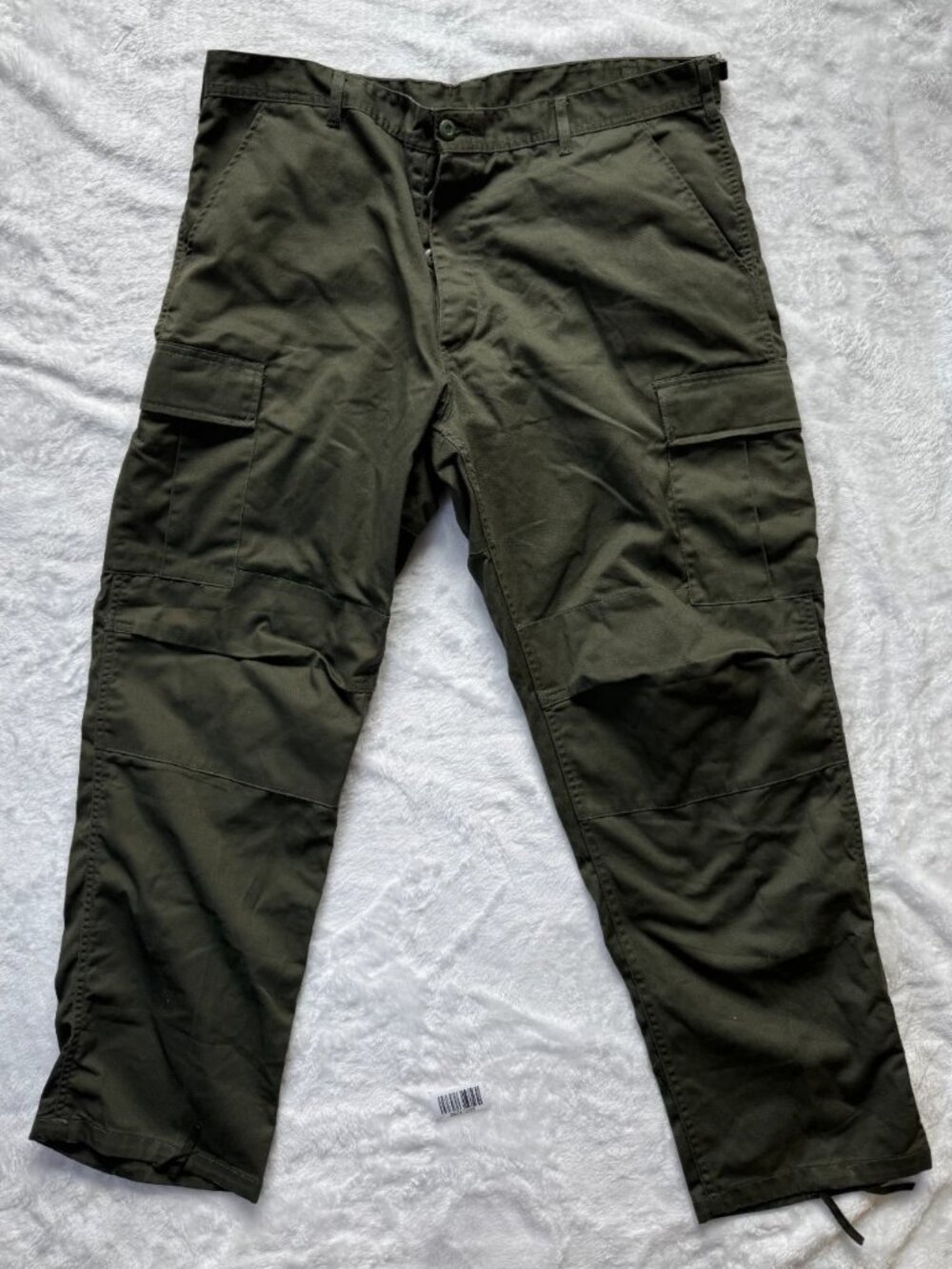 WORN Unbrand Mens Regular Fit Utility Cargo Pants Olive Green Size XL